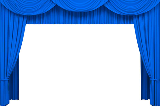 Luxury silk stage or window curtains. Interior design, waiting for show or movie, revealing new product, premiere concept. Png clipart isolated on transparent background