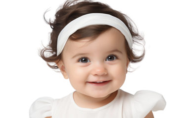 Baby Girl in Headband On Transparent PNG