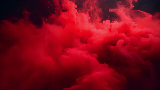 Red mist billowing up from an unknown source dimly outlined against an inky night sky