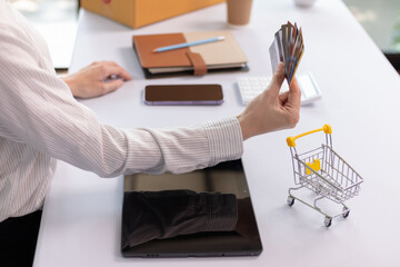 young businesswoman is distraught after exceeding her credit card limit and is being sued by the...