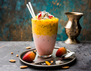 Falooda / Faluda is a popular Indian dessert - Strawberry and Mango flavoured which has Ice cream,...