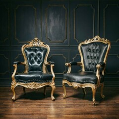 3d rendering throne luxury chair fantasy isolated, king queen chair