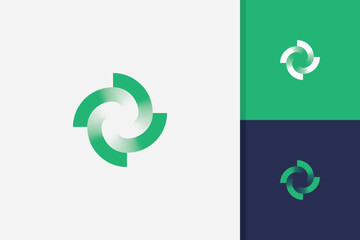 abstract spinning circle logo design vector template