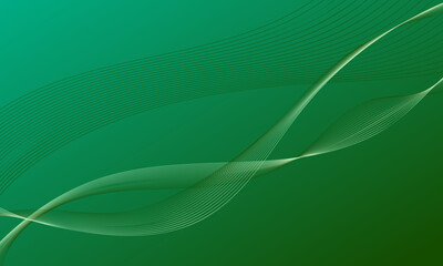 green business lines wave curves with smooth gradient abstract background
