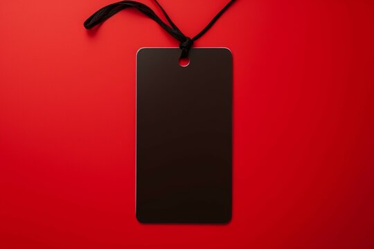 Sale promotion Blank price tag on striking red background