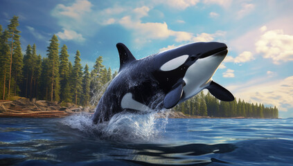 orca whale in water