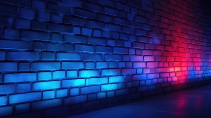 a wall of bricks with colorful lights on it
