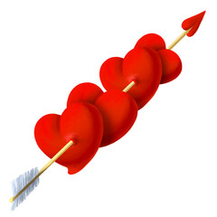Hearts pierced by the arrow