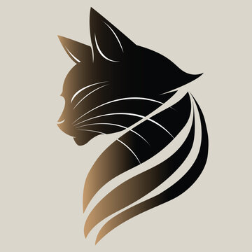 illustration of a cat image, cat logo