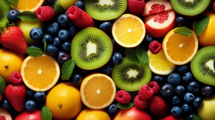 Vibrant fruit assortment, a palette of natural sweetness