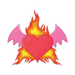 heart with fire illustration