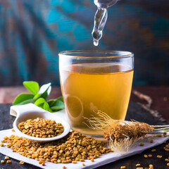 fenugreek seeds or methi dana drink by soaking it in water overnight