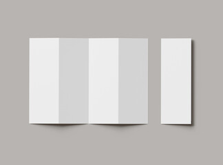 Blank accordion 4 panel fold A4 leaflet renders to present your design