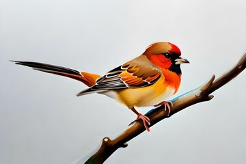 A Handcrafted Aviary on the Canvas - Exploring the Artistry of Birds Painted by Hand on the Vibrant Palette of a Paint Board"