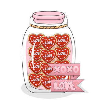 Illustration of love cookies 