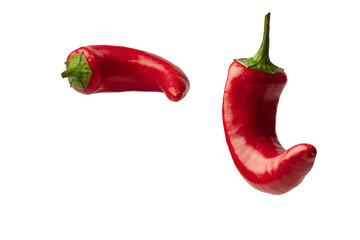 Red hot chili pepper isolated on a white background.