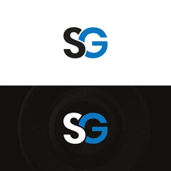 SG logo. S G design. White SG letter. SG, S G letter logo design. Initial letter SG linked circle uppercase monogram logo. S G letter logo vector design.	

