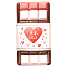Chocolate bar with Valentine's themed wrapper