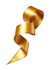 Gold Ribbon Bows Isolated on Transparent Background 