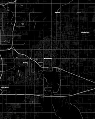 Midwest City Oklahoma Map, Detailed Dark Map of Midwest City Oklahoma