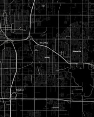 Del City Oklahoma Map, Detailed Dark Map of Del City Oklahoma - obrazy, fototapety, plakaty