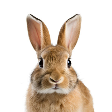 Close up View: Photo of a Rabbit, Isolated on Transparent Background, PNG