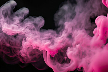 Obraz premium Forma abstrata e fluida de fumaça cor-de-rosa muito densa.