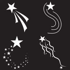 Shooting stars icon vector set. Comet tail or star trail illustration sign collection. Shooting stars vector. EPS 10