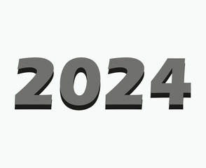 2024 Happy New Year Abstract Gray Graphic Design Vector Logo Symbol Illustration