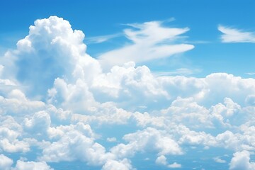 Naklejka na ściany i meble Blue sky background with tiny cloudsbe used as a background