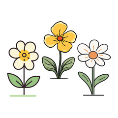 spring yellow and white flowers