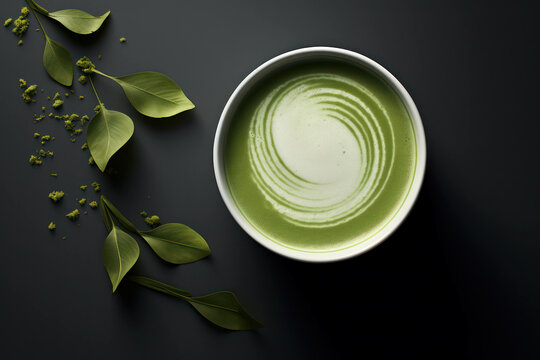 Organic drink tea matcha green japanese background
