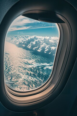 A View of Pristine Ocean Waters from Above in Flight