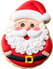 Santa cookies isolated on transparent background. PNG