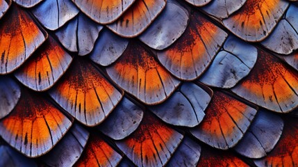 A close-up of a butterfly's wing, showcasing its delicate scales and patterns.