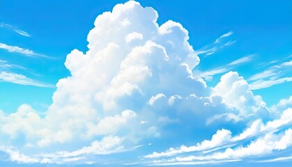 blue sky with Summer cumulonimbus clouds.
