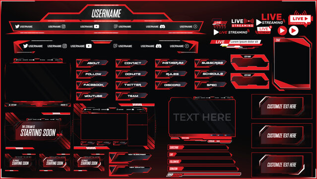 Stream like a pro with our latest Twitch stream overlay package including facecam overlay, offline, starting soon, twitch panels