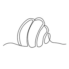 croissant continuous line art - obrazy, fototapety, plakaty