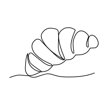 recommend clip art: croissant continuous line art