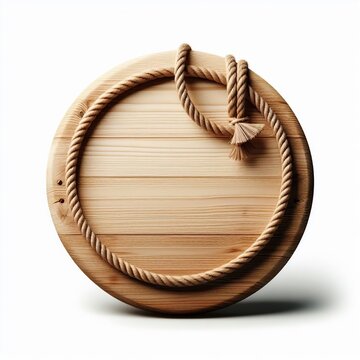 placa de madeira circular redonda com corda