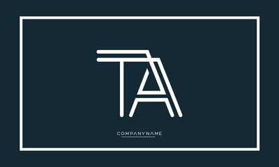 Alphabet letters TA or AT logo monogram
