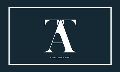 Alphabet letters TA or AT logo monogram
