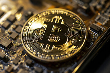 close up of bitcoin coin