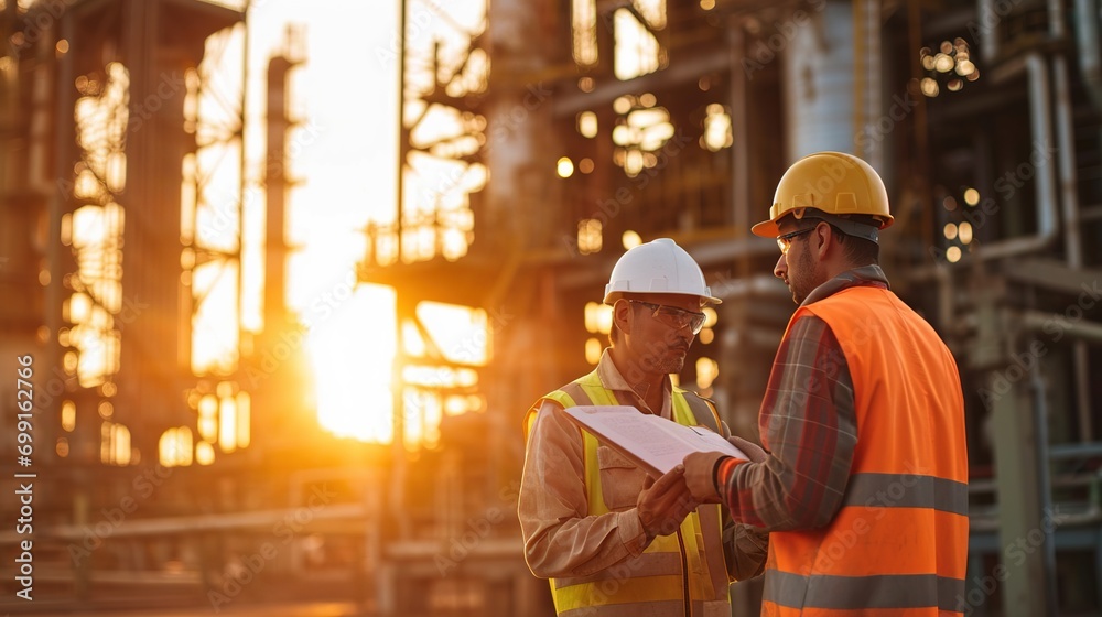 Canvas Prints Engineer on modern power station construction site