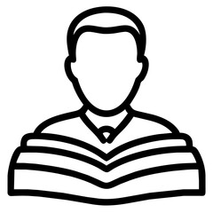 Icon of a man reading a book