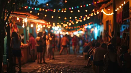 Papier Peint photo autocollant Magasin de musique Bahian Nights: Vibrant Street Party at Bahian Carnival