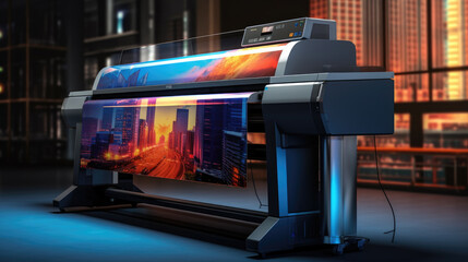 A big digital inkjet printing machine - obrazy, fototapety, plakaty
