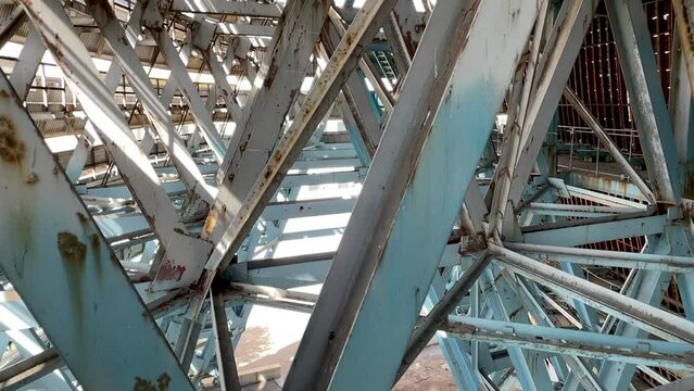 Old steel structure. Rust of metals