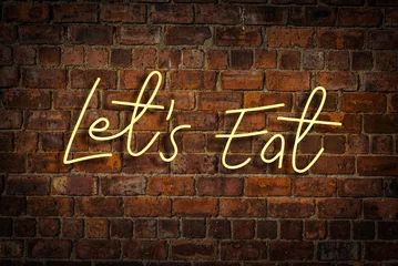 Poster Vibrant Neon Lets Eat Sign © Mr Doomits