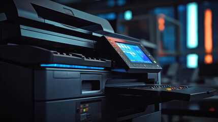 Modern photocopier at office - obrazy, fototapety, plakaty